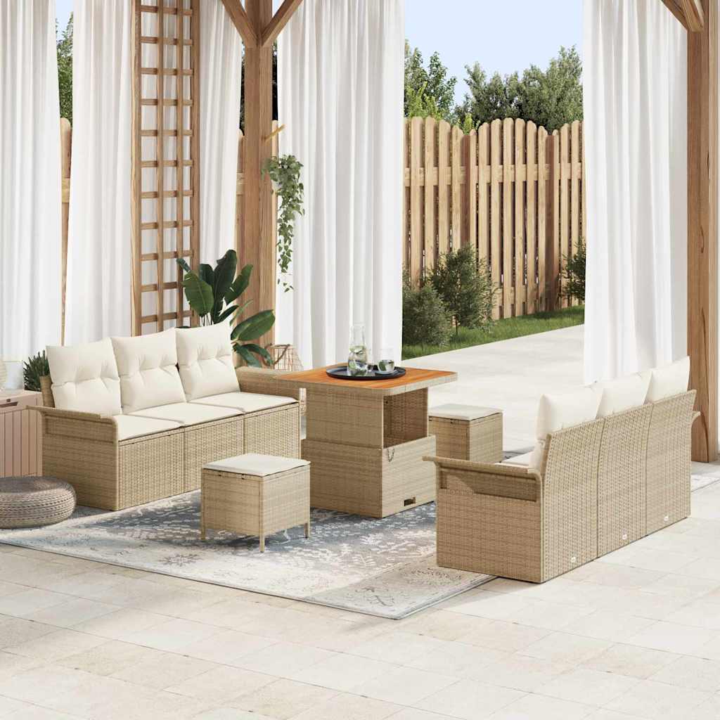 Havesofa Sæt 9 stk. 8-Antal sæder Beige og creme