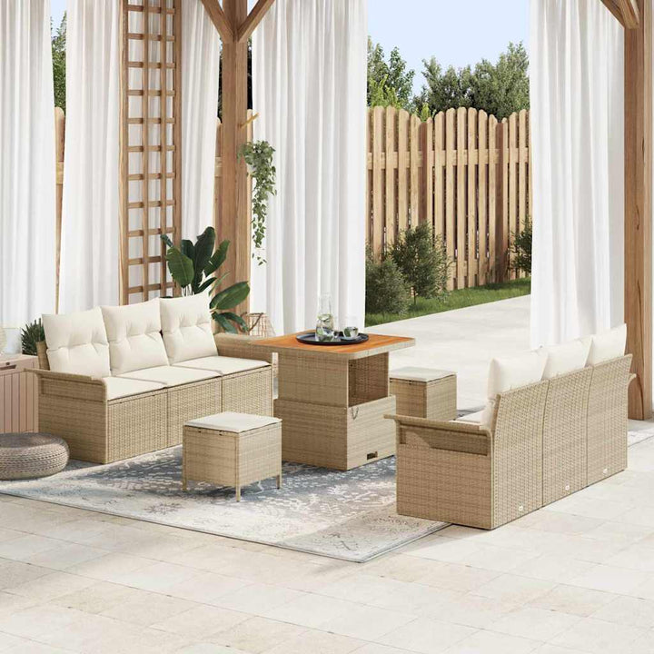 Havesofa Sæt 9 stk. 8-Antal sæder Beige og creme
