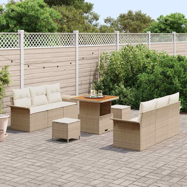 Havesofa Sæt 9 stk. 8-Antal sæder Beige og creme