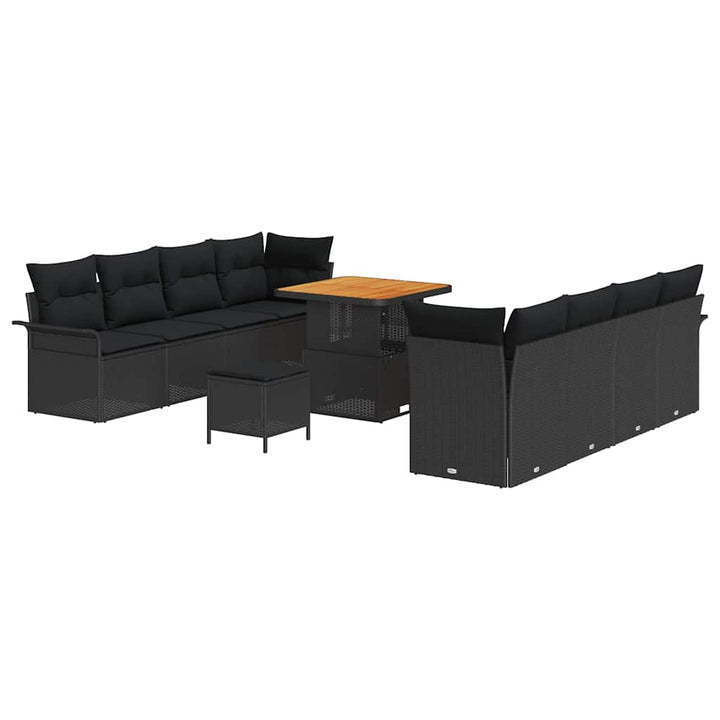 Havesofa Sæt med pude med opbevaring Sort 80 x 80 x 71 cm