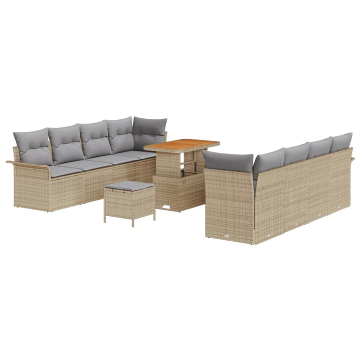 Havesofa Sæt med pude Beige og lys grå 90 x 55 x 71 cm