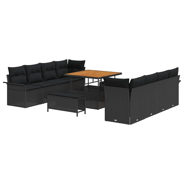 Havesofa Sæt med pude med opbevaring Sort 100 x 100 x 71 cm