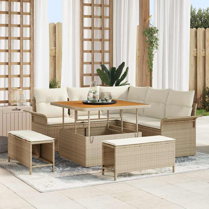 Havesofa Sæt 8 stk. 7-Antal sæder Beige og creme