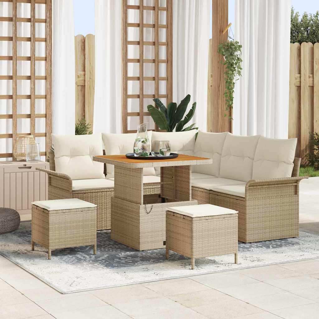 Havesofa Sæt 8 stk. 7-Antal sæder Beige og creme