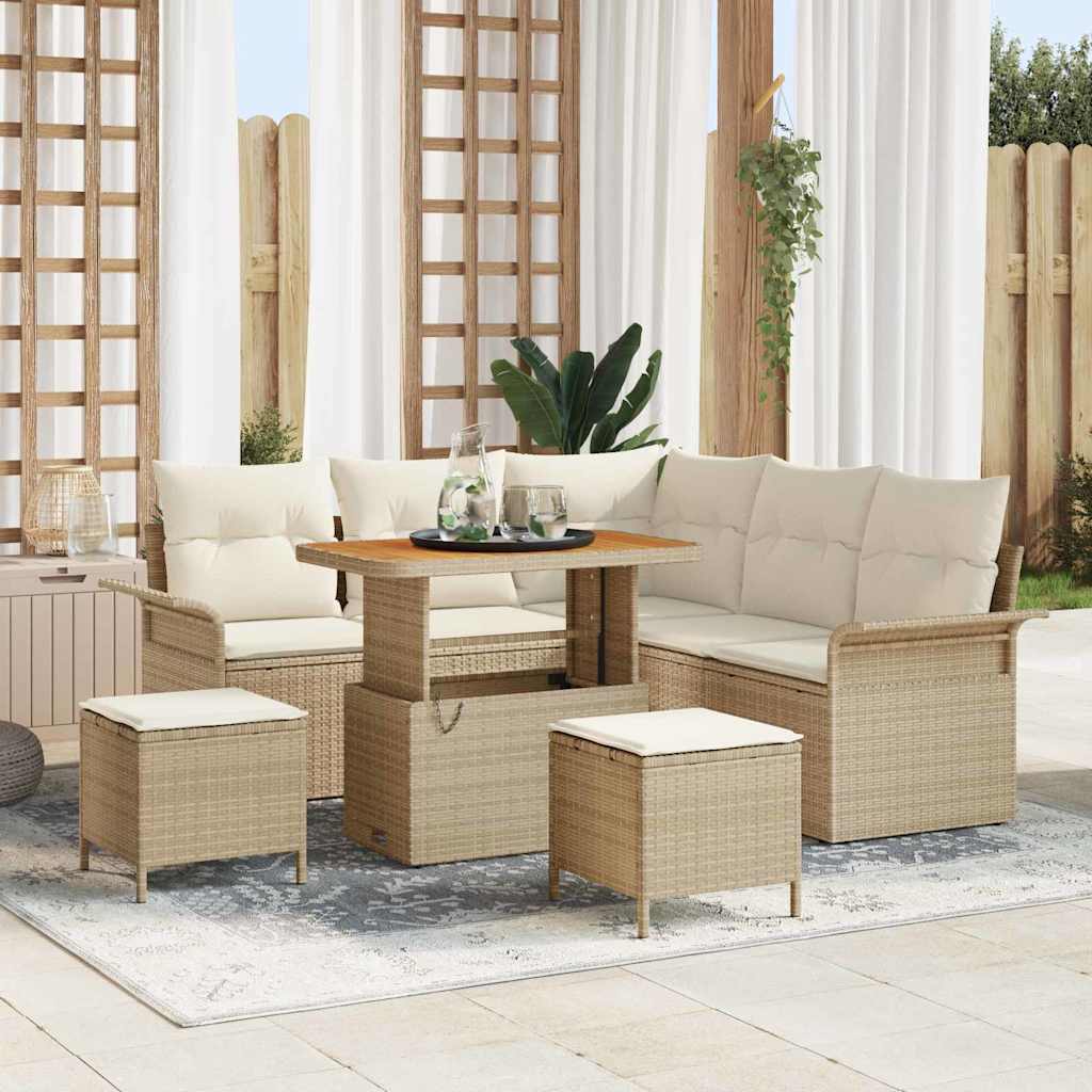 Havesofa Sæt 8 stk. 7-Antal sæder Beige og creme