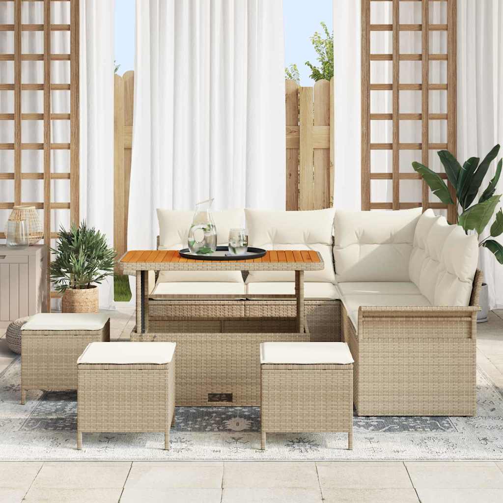 Havesofa Sæt 9 stk. 8-Antal sæder Beige og creme