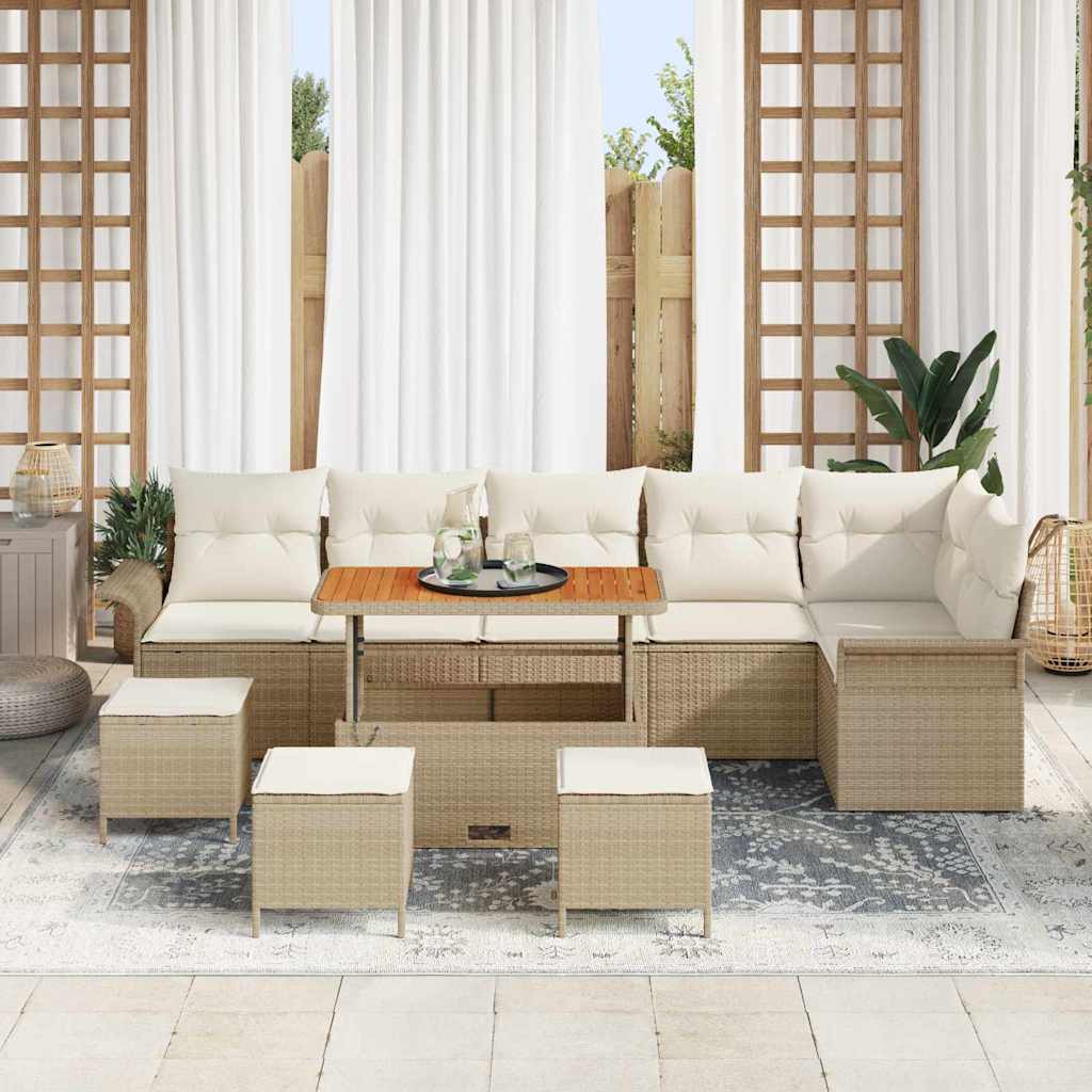Havesofa Sæt 10 stk. 9-Antal sæder Beige og creme
