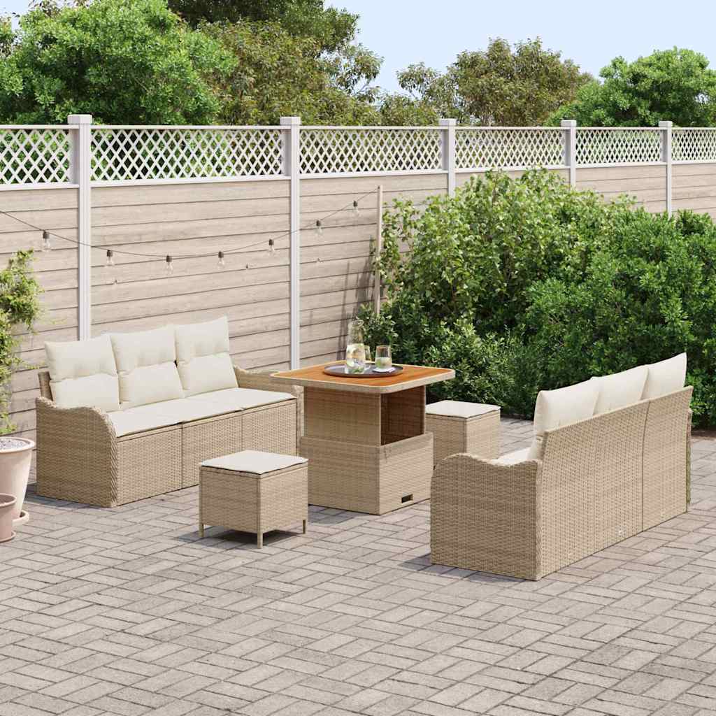Havesofa Sæt 9 stk. 8-Antal sæder Beige og creme
