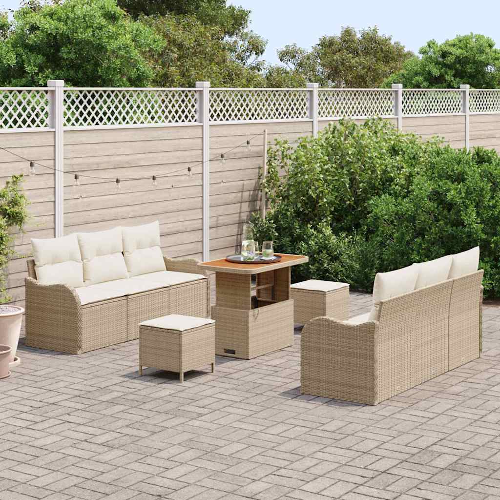 Havesofa Sæt 9 stk. 8-Antal sæder Beige og creme