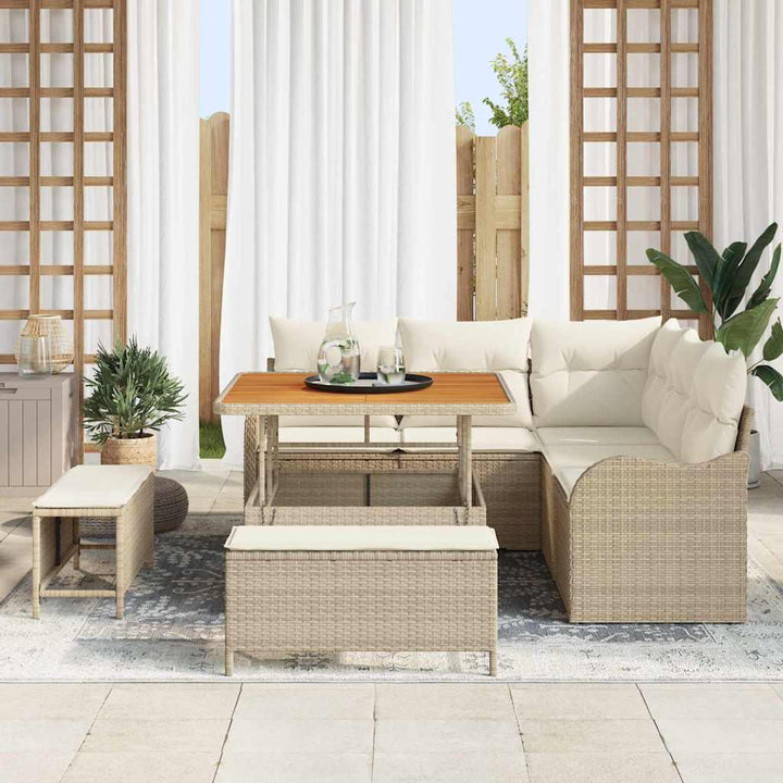 Havesofa Sæt 8 stk. 7-Antal sæder Beige og creme