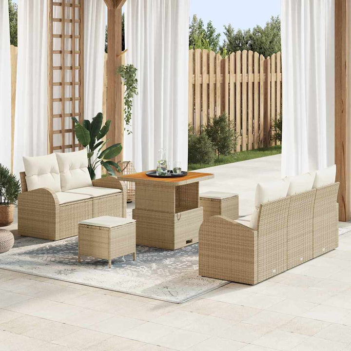 Havesofa Sæt 8 stk. 7-Antal sæder Beige og creme