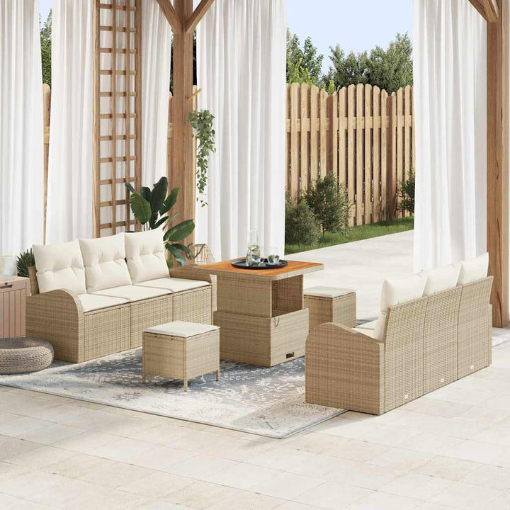 Havesofa Sæt 9 stk. 8-Antal sæder Beige og creme
