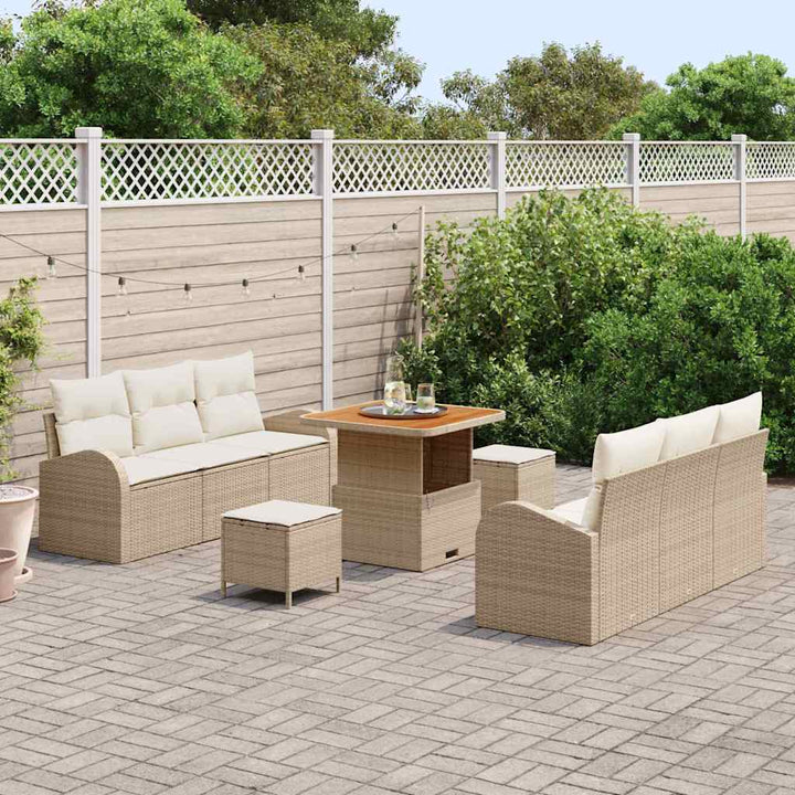 Havesofa Sæt 9 stk. 8-Antal sæder Beige og creme