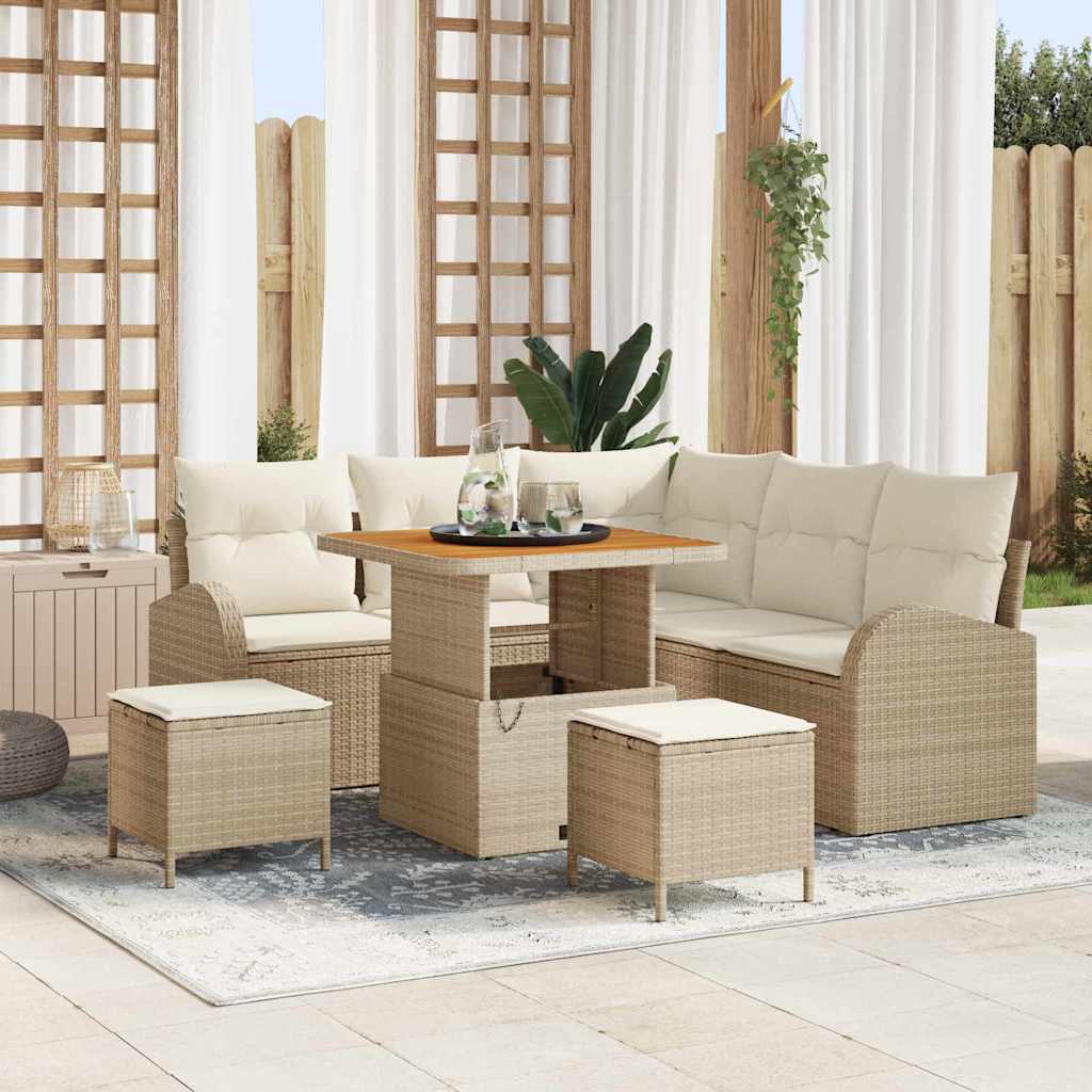 Havesofa Sæt 8 stk. 7-Antal sæder Beige og creme