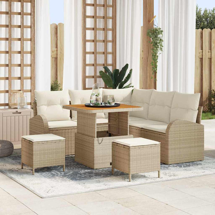 Havesofa Sæt 8 stk. 7-Antal sæder Beige og creme