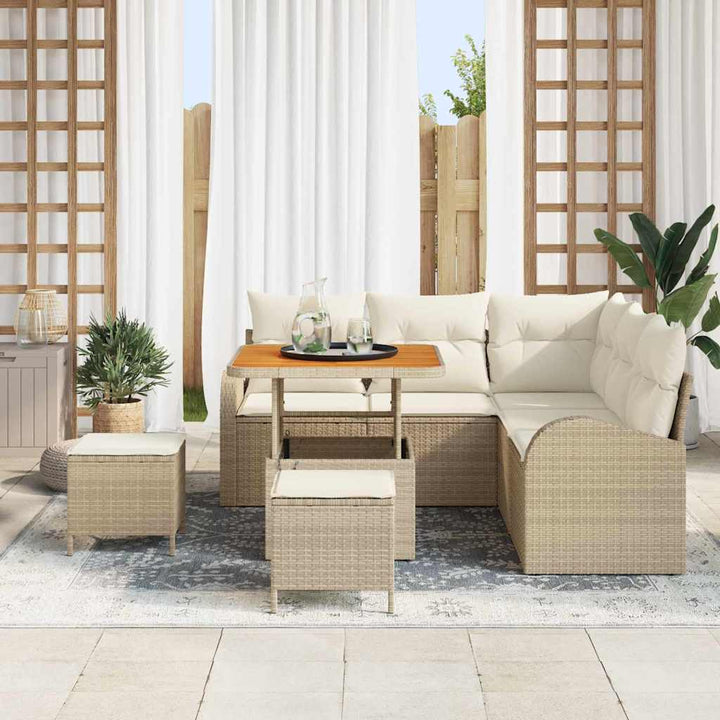 Havesofa Sæt 8 stk. 7-Antal sæder Beige og creme