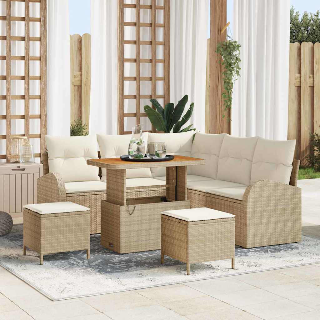Havesofa Sæt 8 stk. 7-Antal sæder Beige og creme