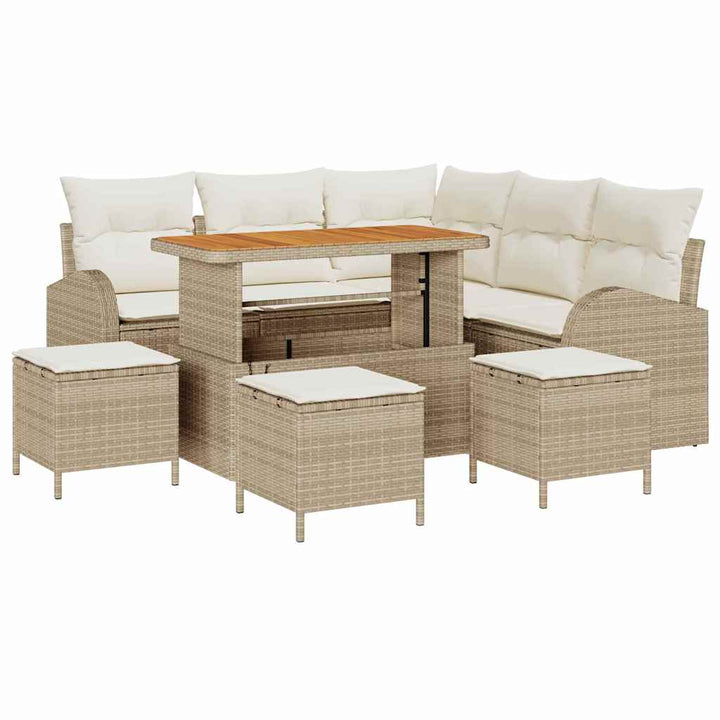 Havesofa Sæt 9 stk. 8-Antal sæder Beige og creme