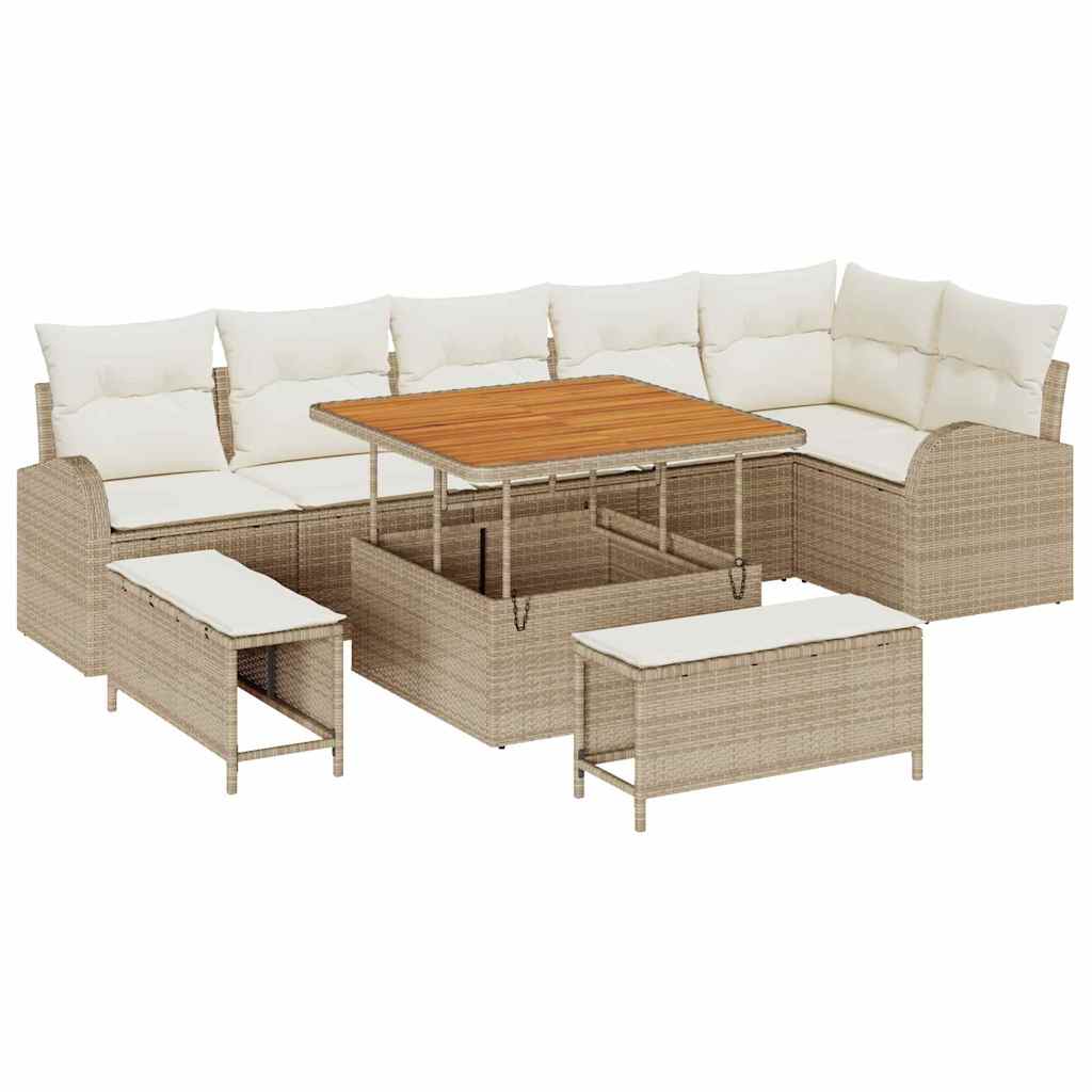 Havesofa Sæt 9 stk. 8-Antal sæder Beige og creme