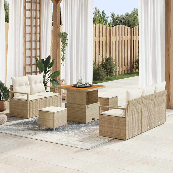 Havesofa Sæt 8 stk. 7-Antal sæder Beige og creme