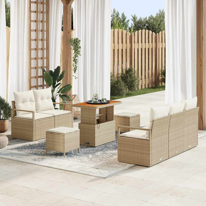 Havesofa Sæt 8 stk. 7-Antal sæder Beige og creme
