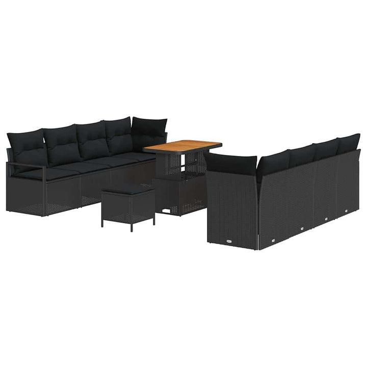 Havesofa Sæt med pude med opbevaring Sort 90 x 55 x 71 cm
