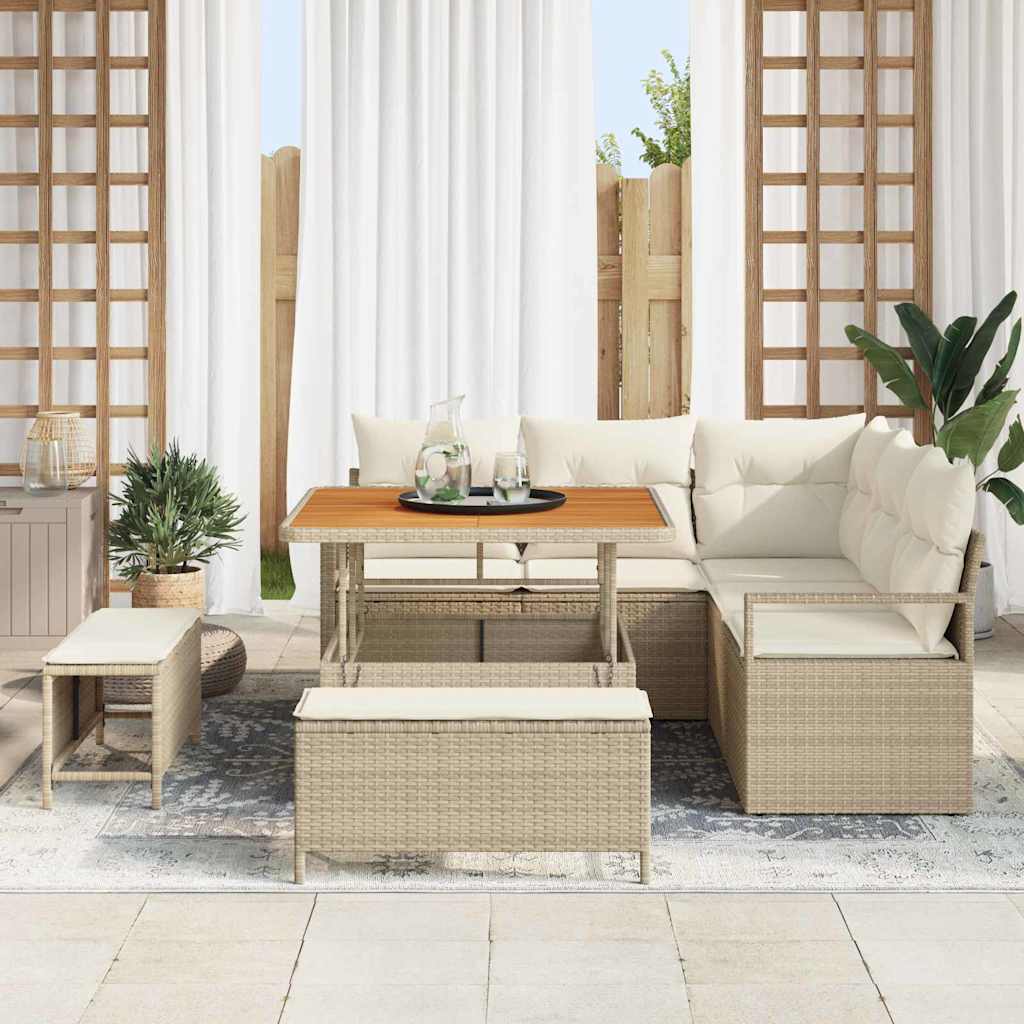 Havesofa Sæt 8 stk. 7-Antal sæder Beige og creme