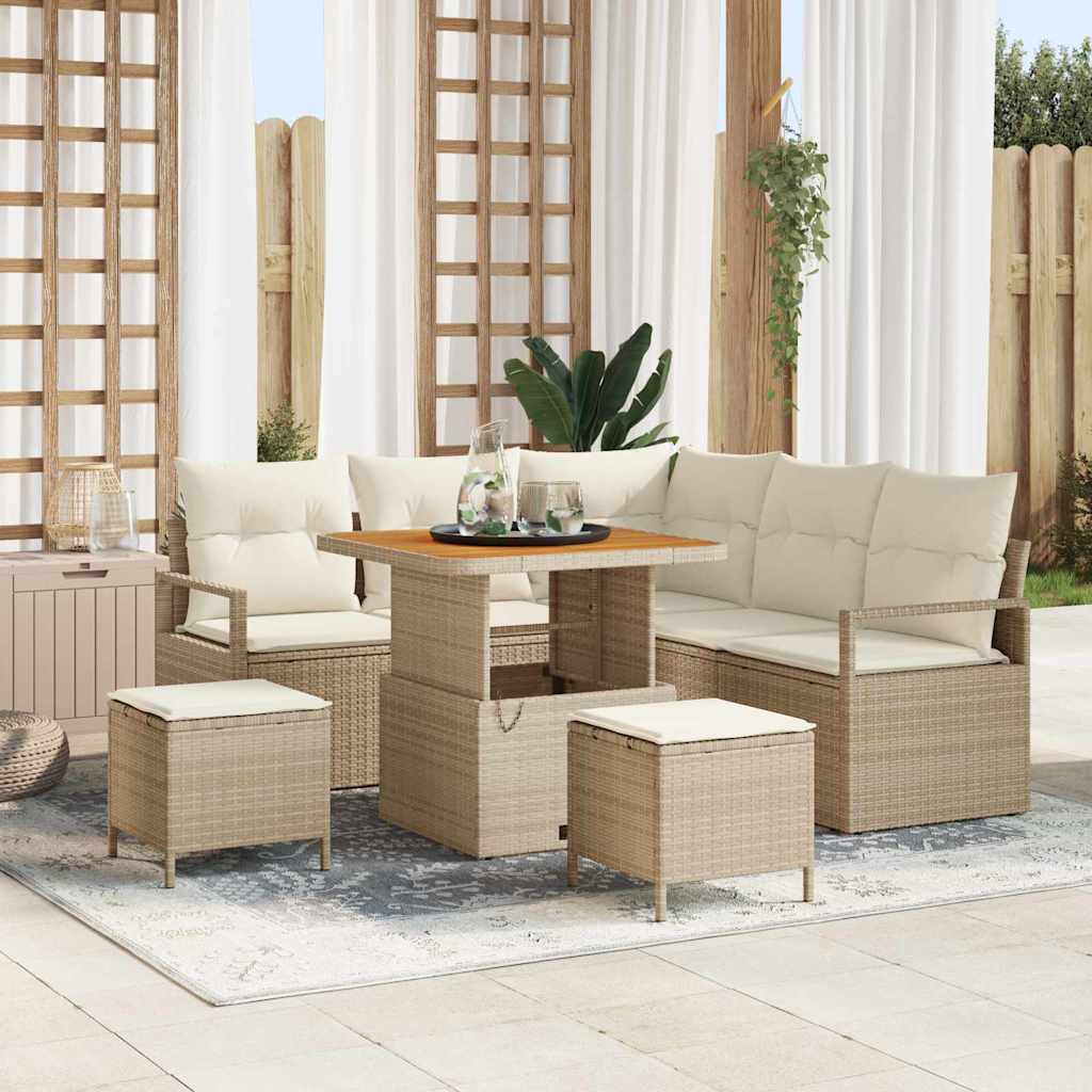 Havesofa Sæt 8 stk. 7-Antal sæder Beige og creme
