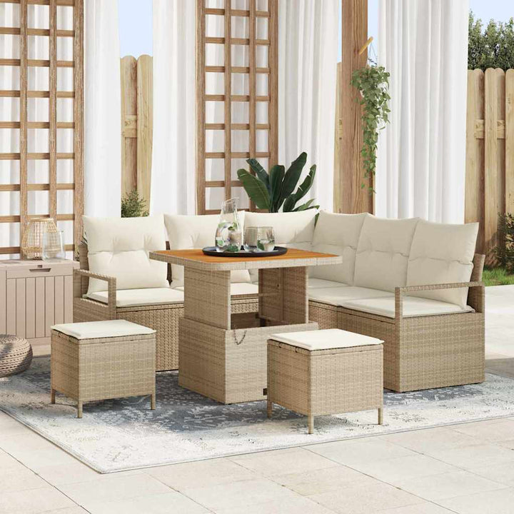 Havesofa Sæt 8 stk. 7-Antal sæder Beige og creme