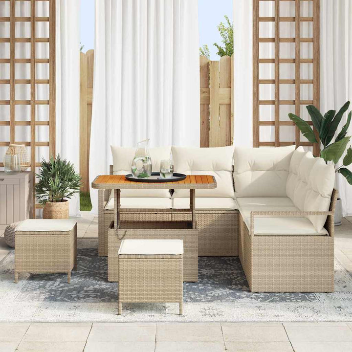 Havesofa Sæt 8 stk. 7-Antal sæder Beige og creme