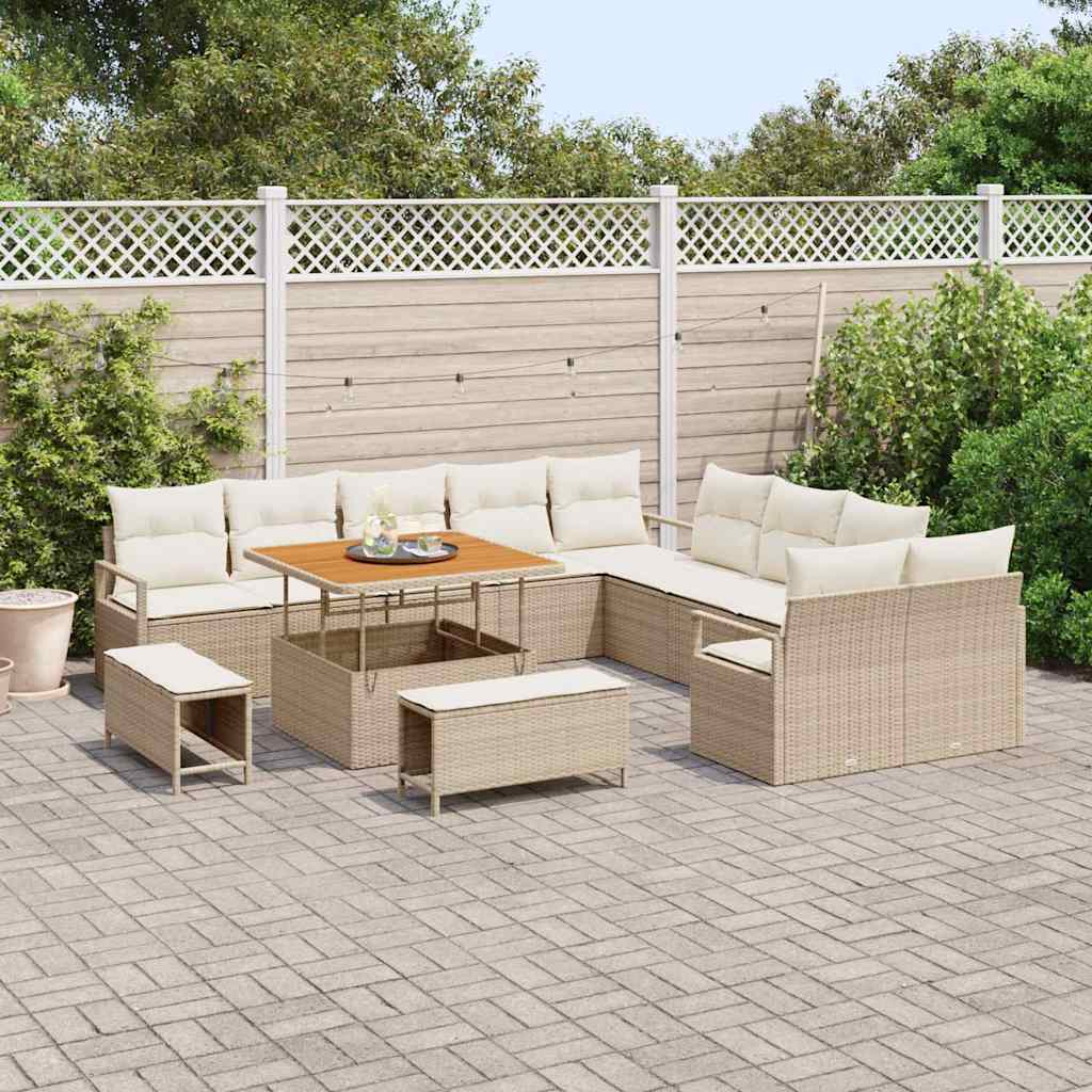 Havesofa Sæt 13 stk. 12-Antal sæder Beige og creme