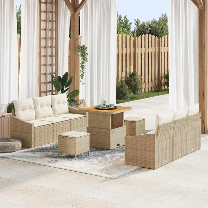 Havesofa Sæt 9 stk. 8-Antal sæder Beige og creme