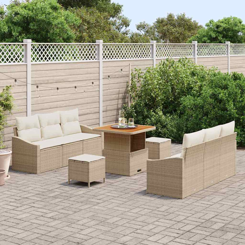 Havesofa Sæt 9 stk. 8-Antal sæder Beige og creme
