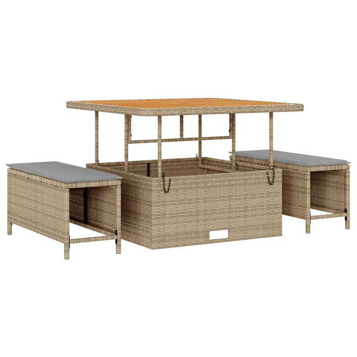Havesofa Sæt 12 stk. 7-Antal sæder Beige Poly rattan
