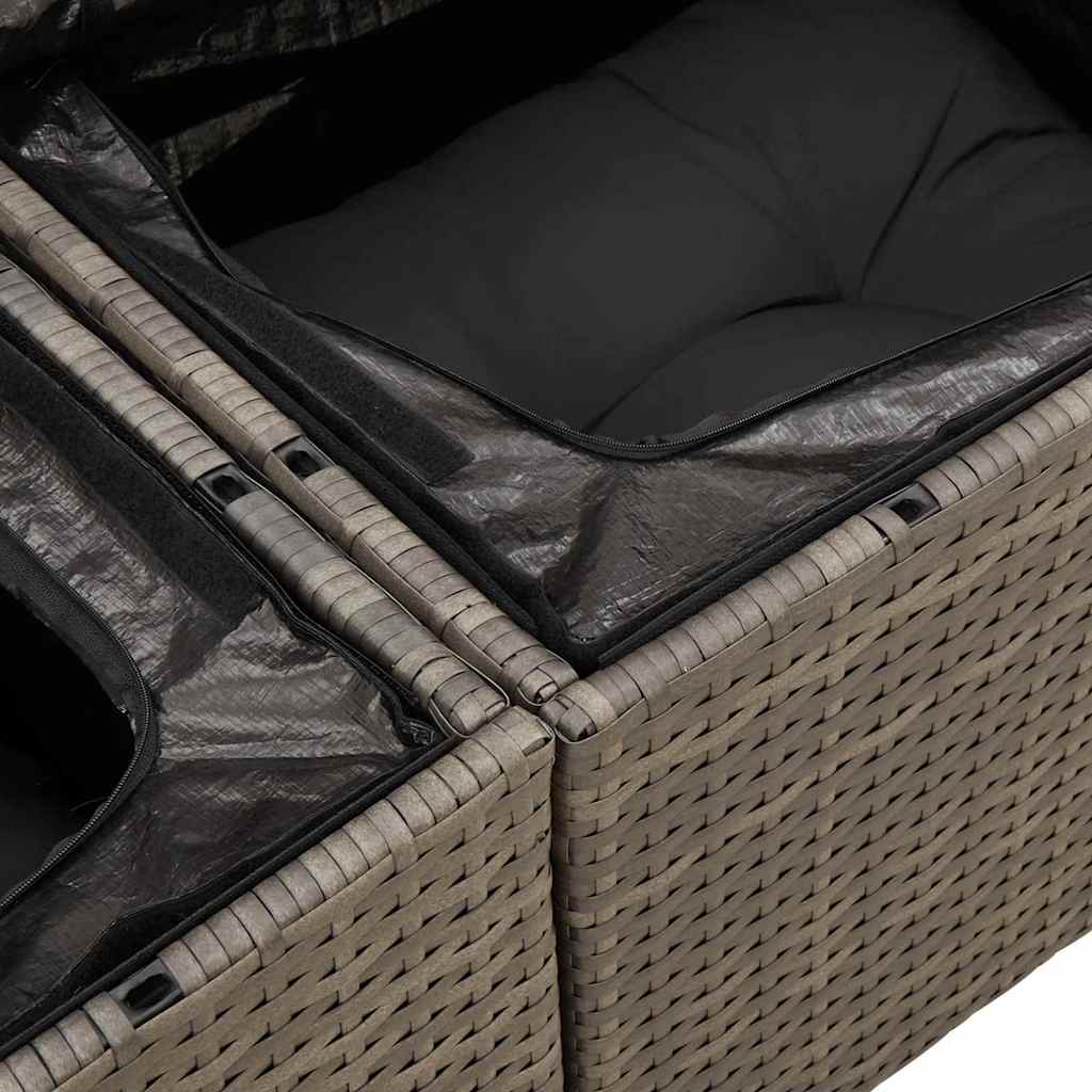 Havesofa Sæt 12 stk. 7-Antal sæder Grå Poly rattan