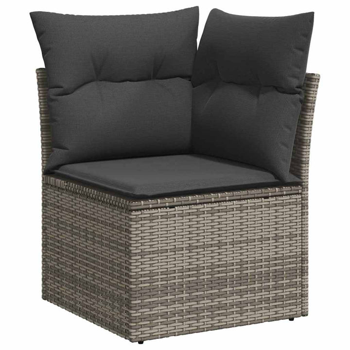 Havesofa Sæt 12 stk. 7-Antal sæder Grå Poly rattan