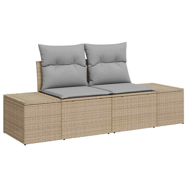 Havesofa Sæt 9 stk. 8-Antal sæder Beige Poly rattan