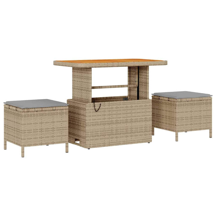 Havesofa Sæt med pude med opbevaring 8 pcs Beige og lys grå