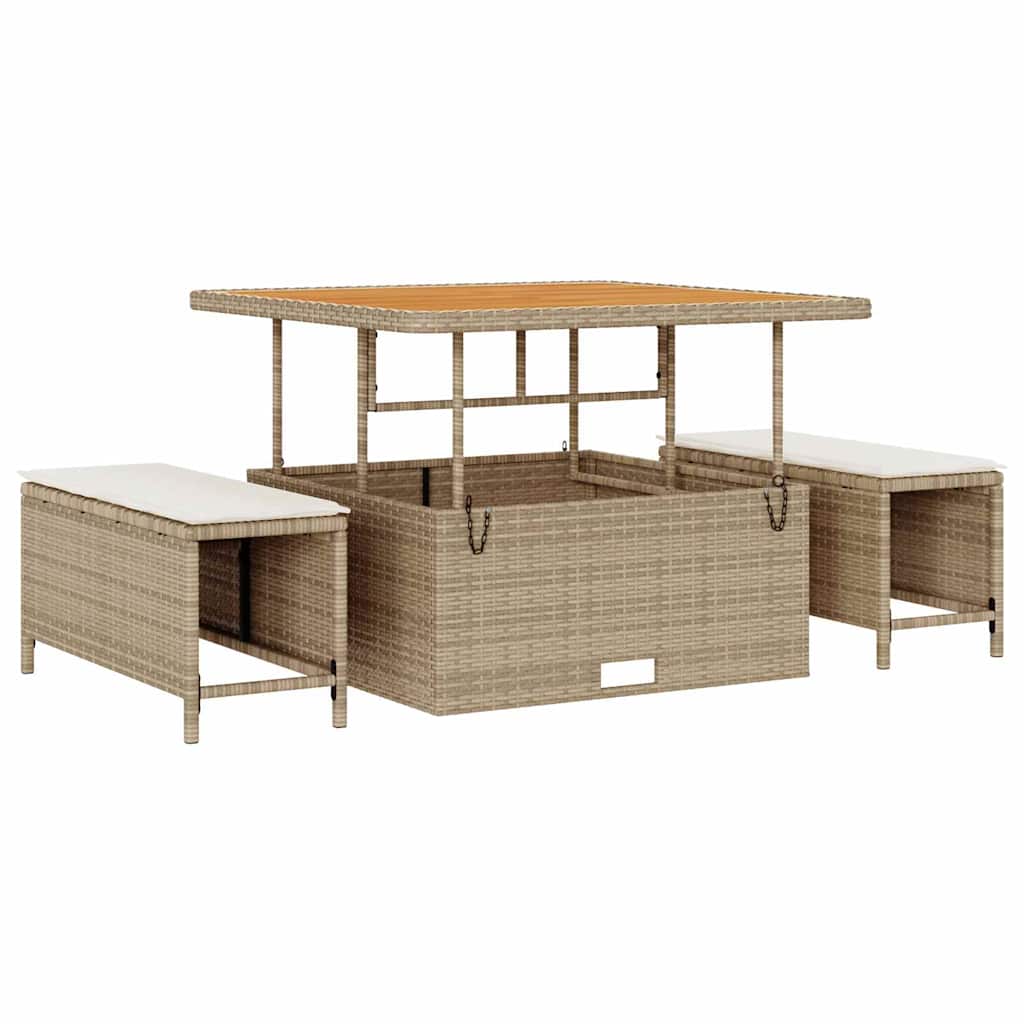 Havesofa Sæt 13 stk. 12-Antal sæder Beige Poly rattan