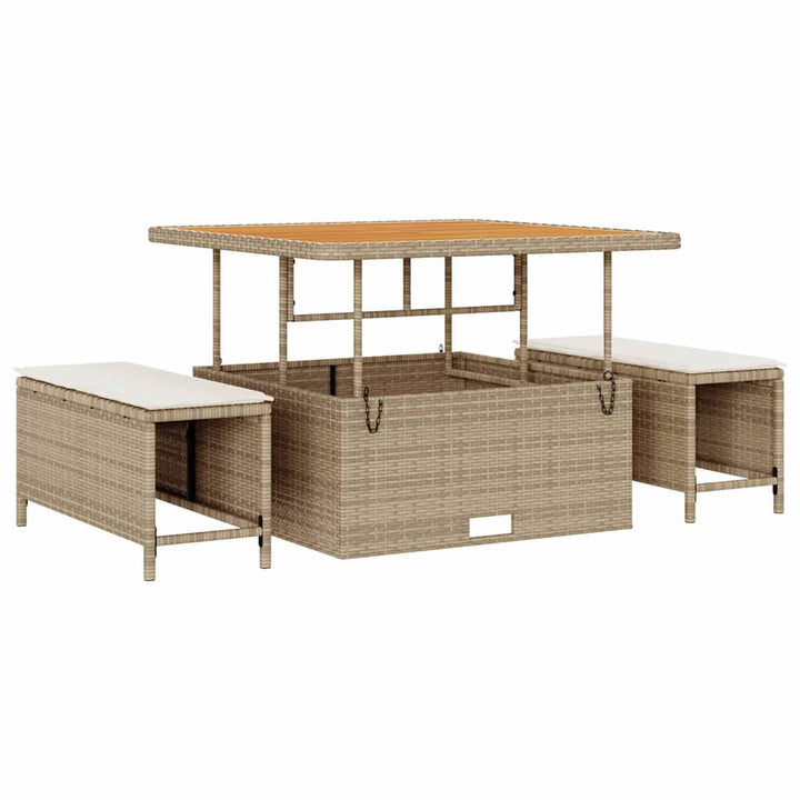 Havesofa Sæt 13 stk. 12-Antal sæder Beige Poly rattan