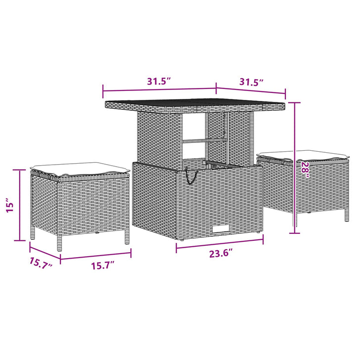 Havesofa Sæt med pude 13 pcs Sort polyrattan