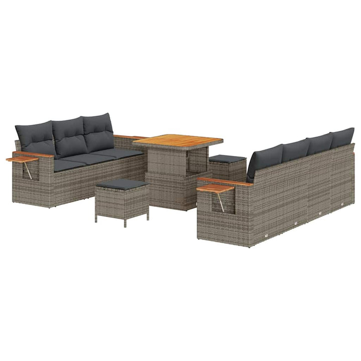 Havesofa Sæt med pude 13 pcs Grå polyrattan