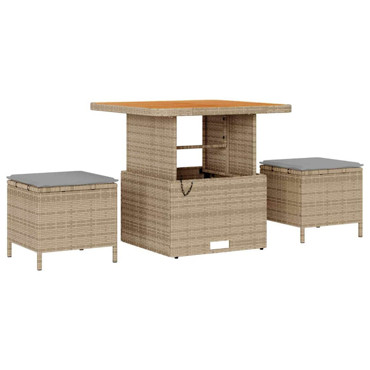 Havesofa Sæt 9 stk. 8-Antal sæder Beige og lys grå polyrattan