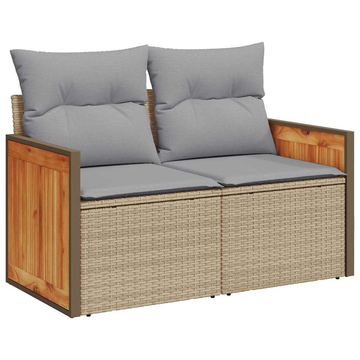 Havesofa Sæt 9 stk. 6-Antal sæder Beige og lys grå polyrattan