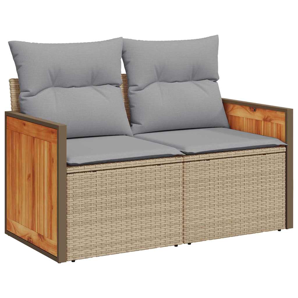 Havesofa Sæt 11 stk. 7-Antal sæder Beige og lys grå polyrattan