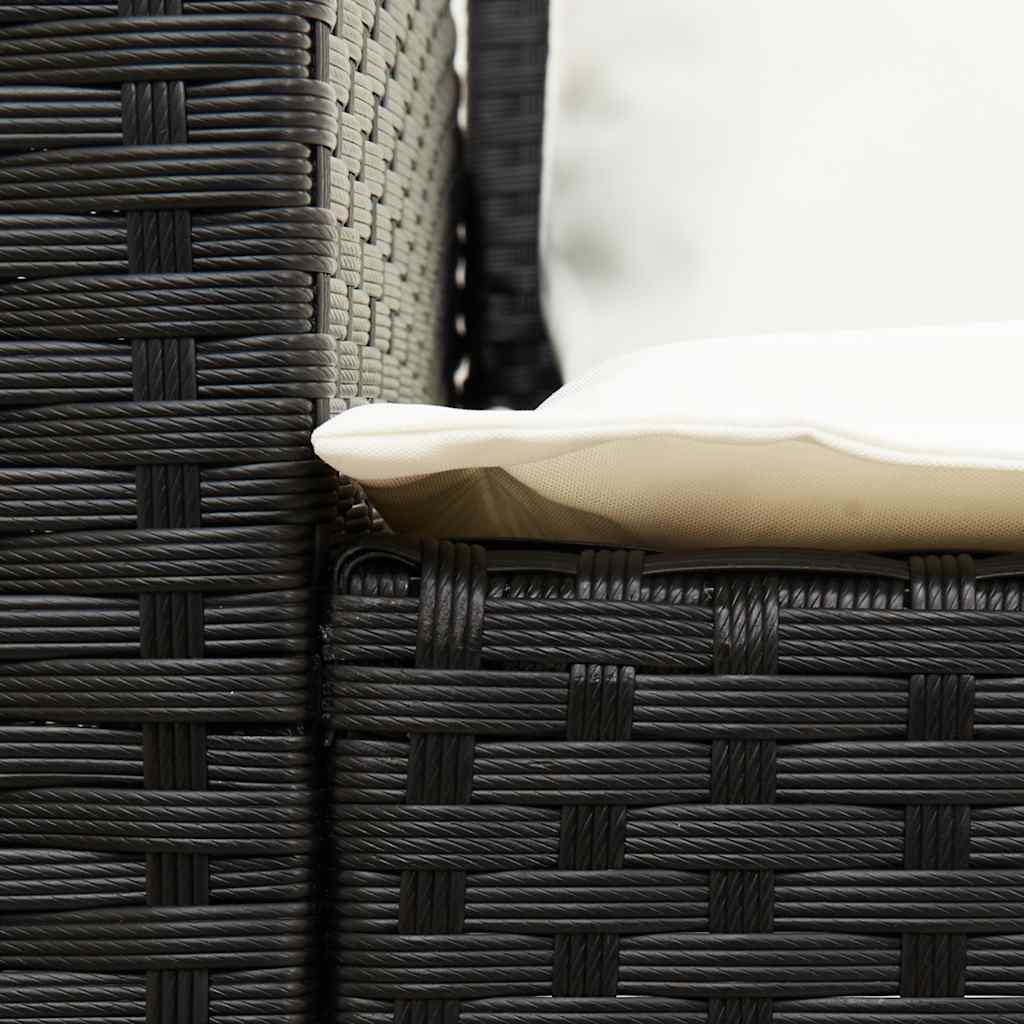 sofasæt til haven 4 dele med hynder L-formet polyrattan sort