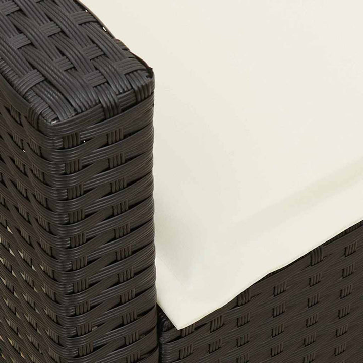 sofasæt til haven 4 dele med hynder L-formet polyrattan sort