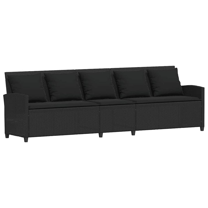 sofasæt til haven 4 dele med hynder L-formet polyrattan sort