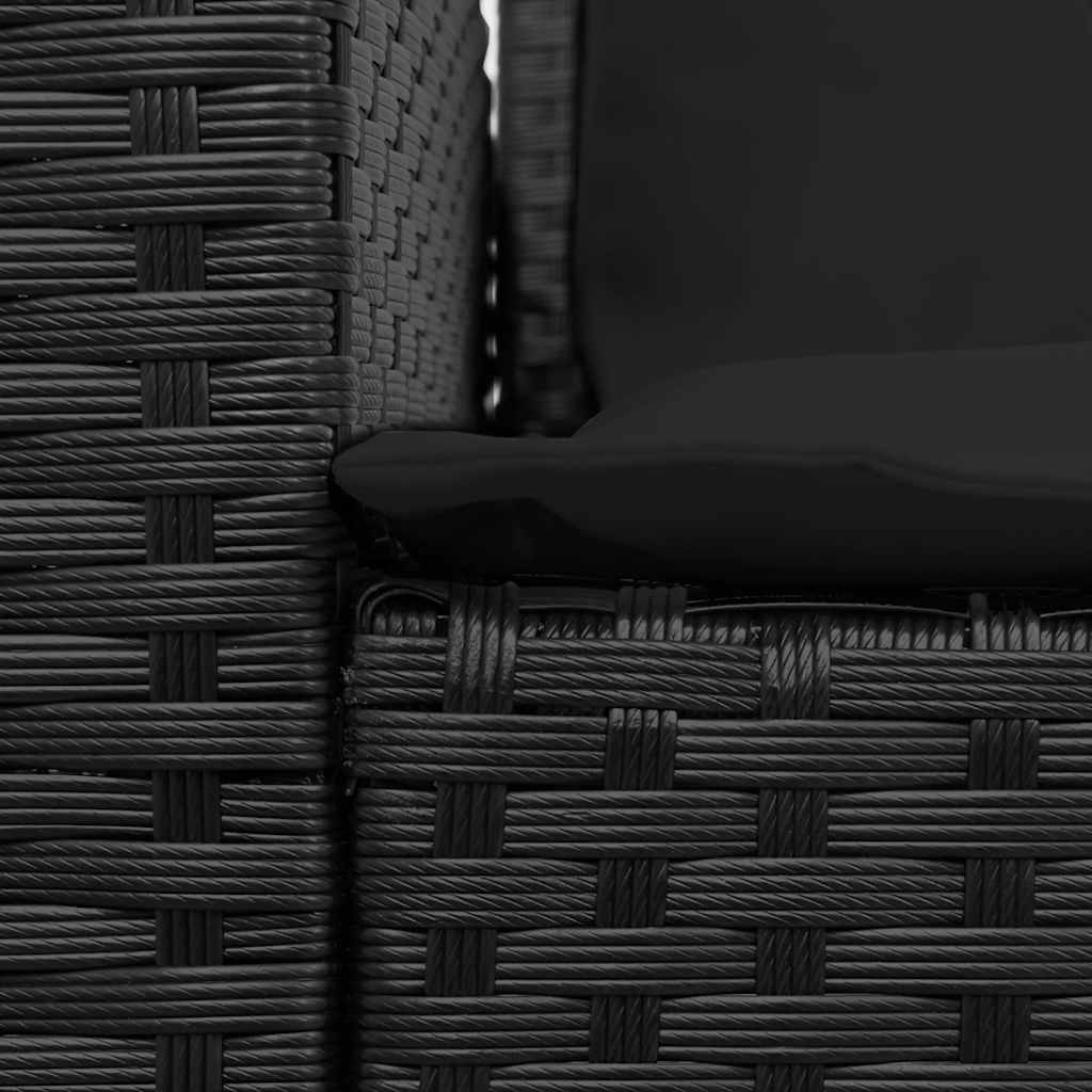 sofasæt til haven 4 dele med hynder L-formet polyrattan sort