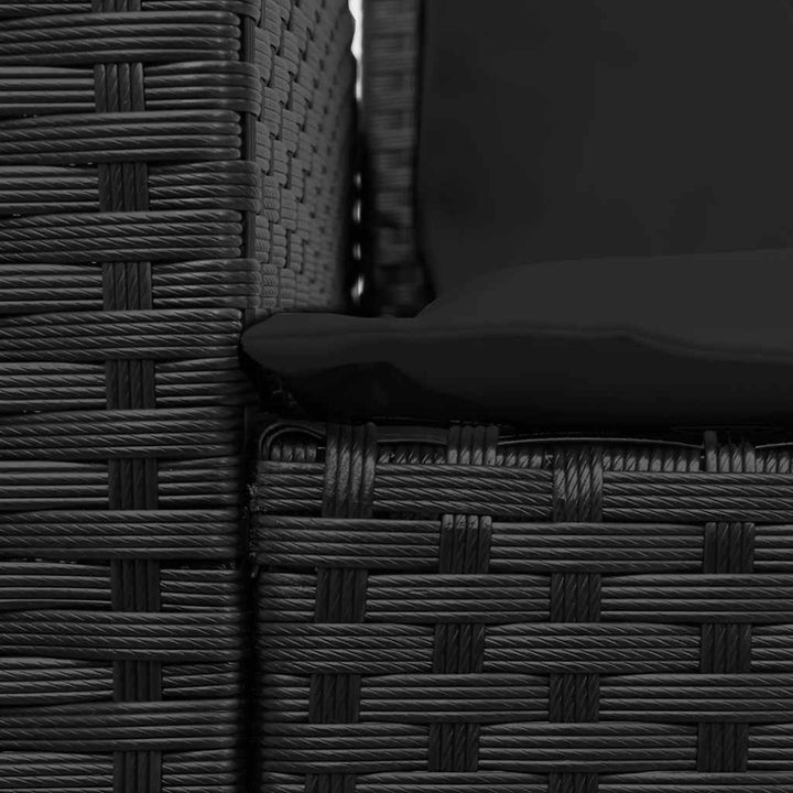 sofasæt til haven 4 dele med hynder L-formet polyrattan sort